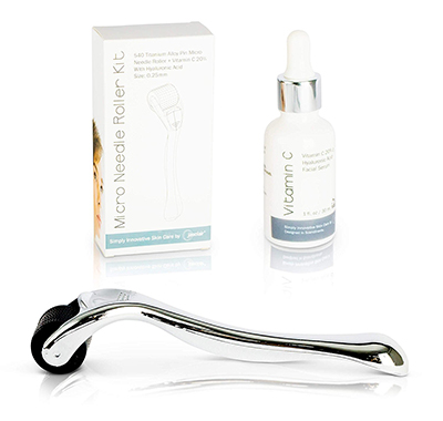 Derma Roller Microneedle Kit with Face Serum by Jasclair